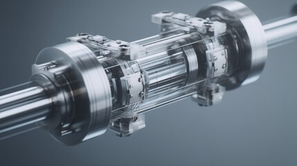 Close-up view of a modern mechanical component showcasing precision engineering.