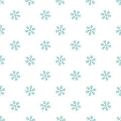 Seamless Snowflake Pattern on White Background