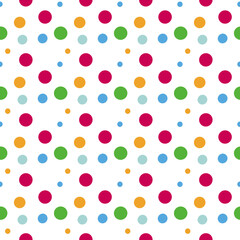 Colorful Polka Dots Seamless Pattern Background