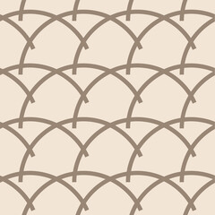 Seamless Geometric Pattern with Beige Curves