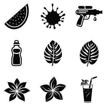 set of vector summar icons 