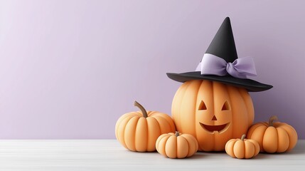 Radiant pumpkins, glowing with festive joy, create a heartwarming Halloween scene,