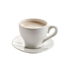Cup of Cappuccino with Latte Art and Coffee Beans on transparent background


