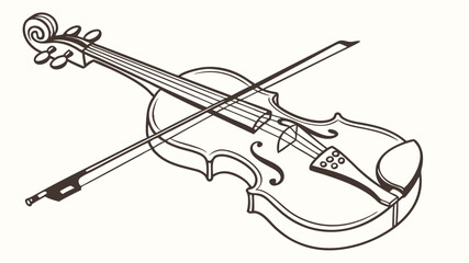 Obraz premium Download violin vector art drawing illustration for music education and creative projects free high quality