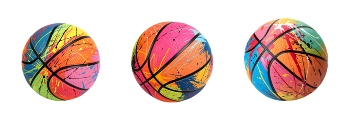 Colorful macaron cookies with abstract rainbow splatter