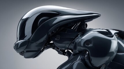 Fototapeta premium Futuristic robotic design showcasing sleek and innovative engineering.