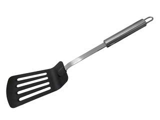 Kitchen black silicone rubber spatula with stainless steel handle insulated