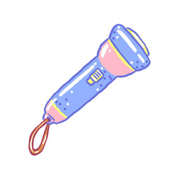 Flashlight Illustration – Hand-drawn Camping Equipment Clipart