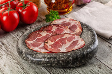 Italian Cured pork neck slices