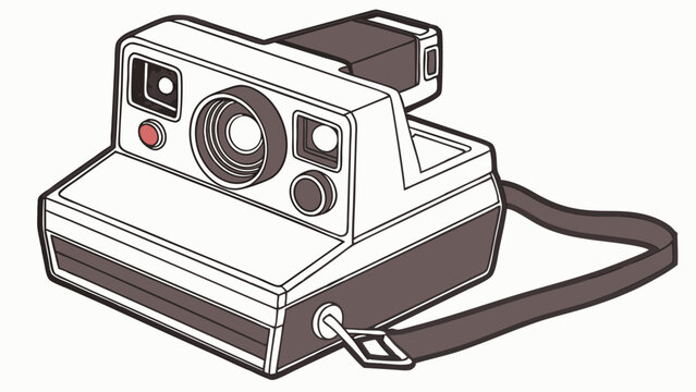 Vintage polaroid camera illustration retro instant camera photography old camera design art graphic design