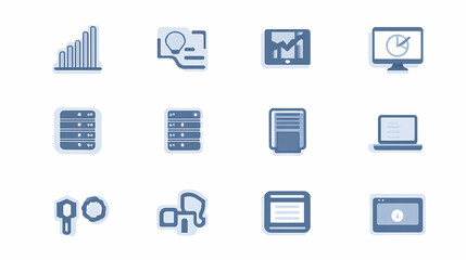 Flat Data Icon: Simple Vector Graphic for Information Database and Analytics Related Projects Modern Design
