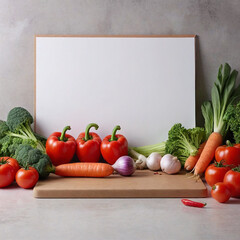  Fresh Vegetables and Recipe Notebook &ndash; Healthy Food, Organic Cooking & Nutrition Concept