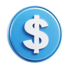 Obraz premium Blue dollar sign icon isolated on transparent background