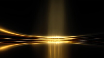 Golden spotlight on black background