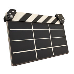 Fototapeta premium Movie clapperboard isolated on transparent background