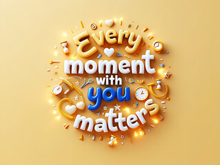Every moment with you matters 3d illustration