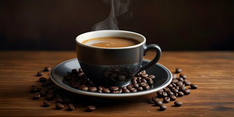 Fototapeta premium a cup of coffee on the table
