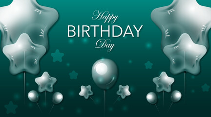 Happy birthday balloons party celebration background vector illustration design