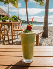 A Strawberry Matcha Strato Frappuccino