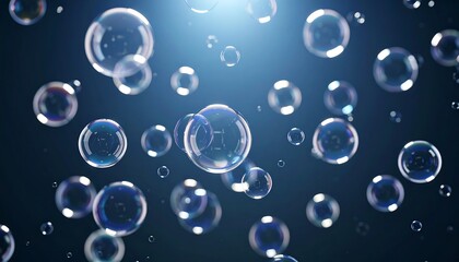 Bubbles floating in dark background
