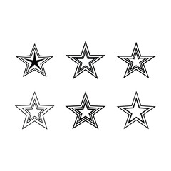 Obraz premium Patriotic star icon vector perfect for USA-themed designs, July 4th, and celebration graphics.