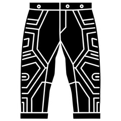Futuristic Black Pants with Glowing Circuits &ndash; Vector Art