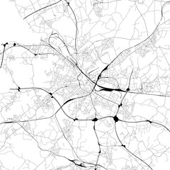 Monochrome city map with road network of	Osnabrück, Germany