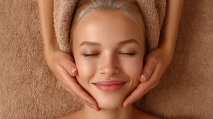 Young woman experiences calming massage treatment in a serene spa environment for relaxation and rejuvenation