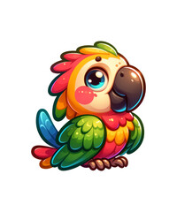 Funny turtle cartoon drawing illustration with fish and bird symbols in nature