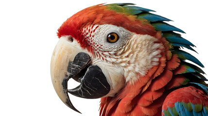 Fototapeta premium Closeup portrait of a colorful red macaw parrot