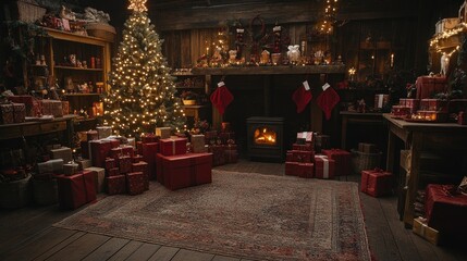 Cozy Christmas shop interior