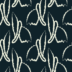 snowdrop stylized outline seamless pattern