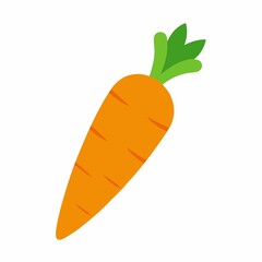 Single orange carrot isolated on white background