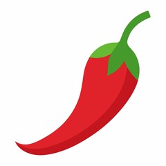 Red chili pepper icon isolated on white background