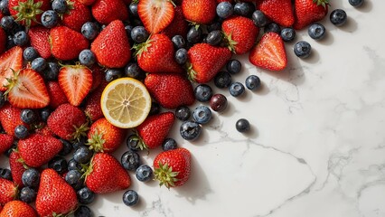 strawberries and blueberries