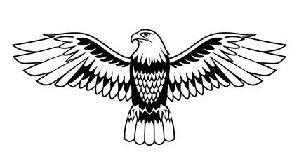 Military tribute with US flag and faith - Silhouette on white background

