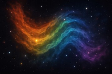 Obraz premium LGBTQ+ Pride Nebula in Space - Rainbow Cosmic Cloud with Stars and Galaxy Background