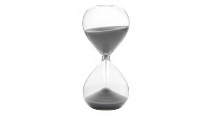 Hourglass conveys the passage of time and the fleeting nature of moments on a black backdrop.