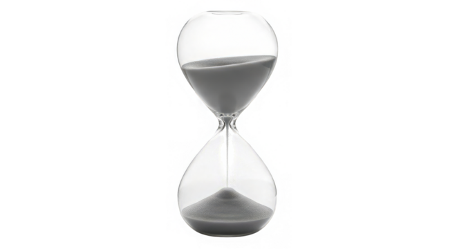 Hourglass conveys the passage of time and the fleeting nature of moments on a black backdrop.