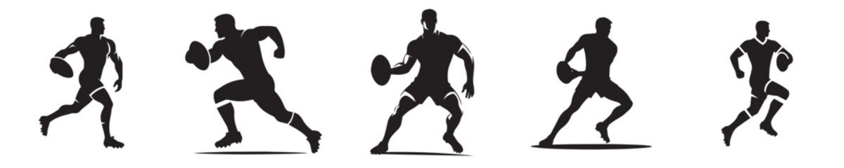 vector silhouette of rugby athlete