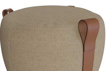 Lema Notch Pouf with Leather Handles 3D Model