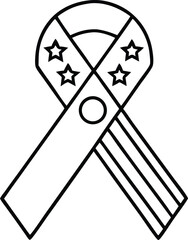 patriotic ribbon ribbon award outline style