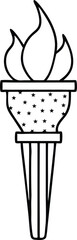 Patriotic torch outline icon