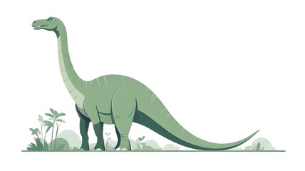 Fototapeta premium picture of a long-necked herbivorous dinosaur