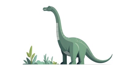 Obraz premium picture of a long-necked plant-eating dinosaur