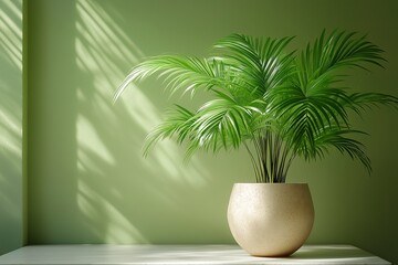 Modern Home Decor with Potted Plant. Sustainable Green Interior Design and Eco-Friendly Aesthetics