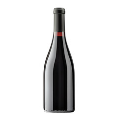 Isolated transparent A sleek red wine bottle standing elegantly against a plain background. PNG die-cut element for advertising
