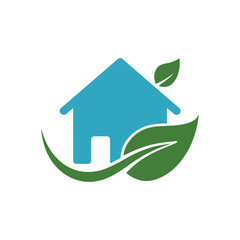 Fototapeta premium Home and Leaf Combine Logo Design Vector,