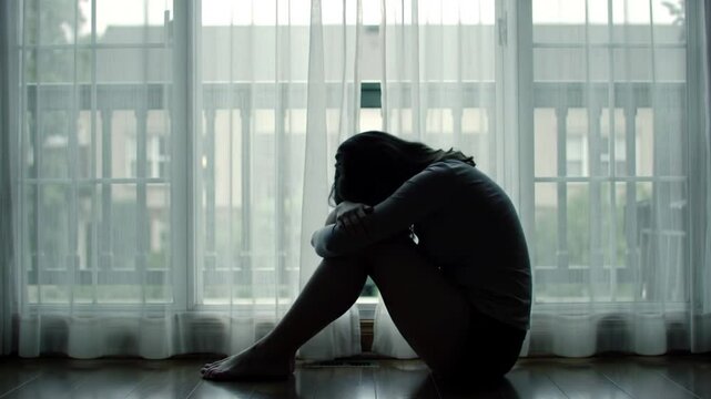 Curled Up Silhouette, Emotional Isolation
