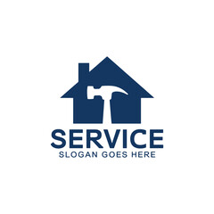 Home Repair Logo Design Vector, Real Estate Repair Logo Design,